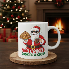 Taza De Café Funny Santa Mug – Santa’s Diet: Cookies & Cocoa