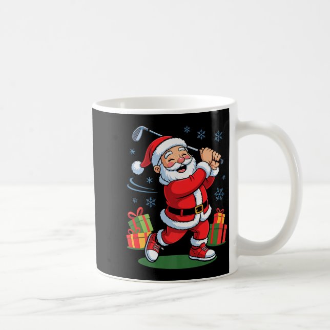 Taza De Café Funny Santa Playing Golf Holiday Christmas Xmas Pa (Derecha)