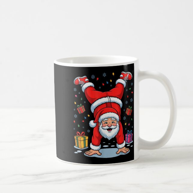 Taza De Café Funny Santa Playing Gymnastics Holiday Christmas X (Derecha)