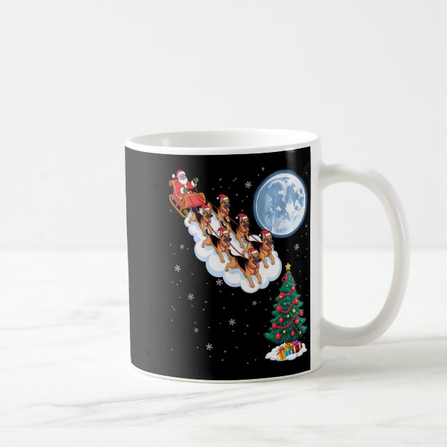 Taza De Café Funny Santa Riding German Shepherd Dog Tree Christ (Derecha)
