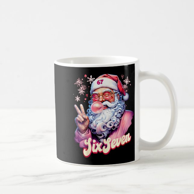 Taza De Café Funny Santa Says Six Seven Christmas 67 Meme Xmas  (Derecha)