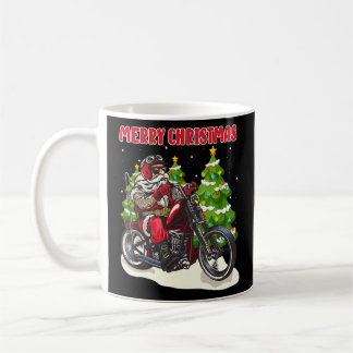 Taza De Café Funny Santa Sobre Los Navidades De Motocicleta