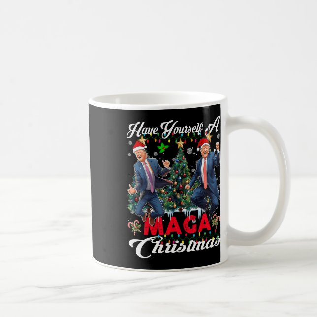 Taza De Café Funny Santa Trump se tiene una feliz Navidad (Derecha)
