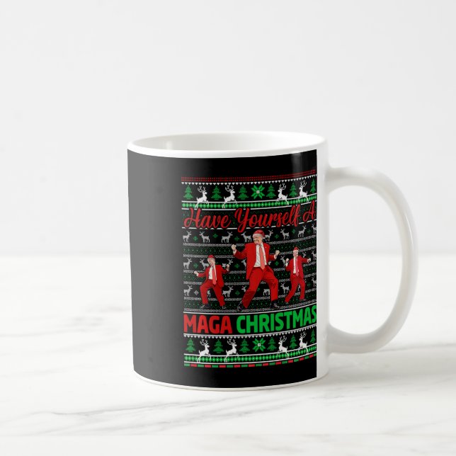 Taza De Café Funny Santa Trump se tiene una feliz Navidad (Derecha)