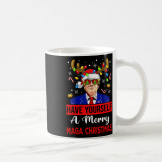 Taza De Café Funny Santa Trump se tiene una feliz Navidad