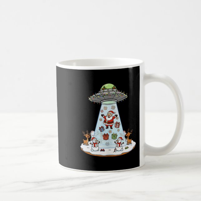 Taza De Café Funny Santa Ufo Delivery Happy Reindeer Snowman Ch (Derecha)
