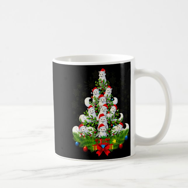 Taza De Café Funny Santa Xmas Arctic Fox Christmas Tree  (Derecha)