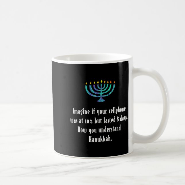 Taza De Café Funny Sarcastic Hanukkah Chanukah Cellphone Quote  (Derecha)