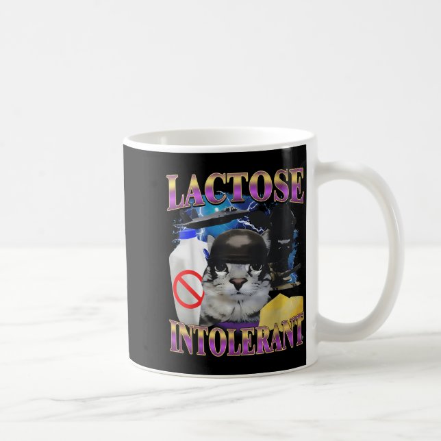 Taza De Café Funny Saying Lactose Intolerant Silly Cat Meme Cat (Derecha)