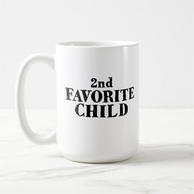 Taza De Café Funny second favorite child sibling son daughter  (Izquierda)