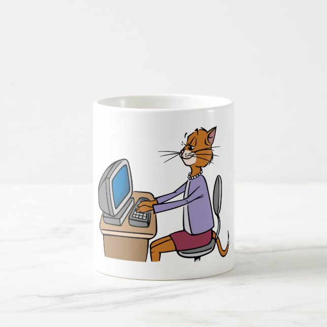 Taza De Café Funny Secretary Cat Personalizado Office Humor (Centro)