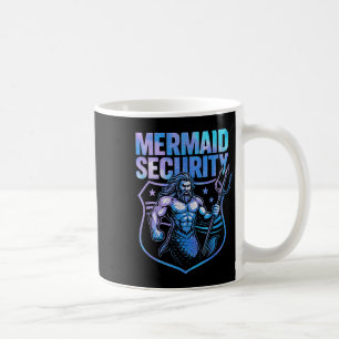 Taza De Café Funny seguridad de la sirena papá Mermaid Beach Gu