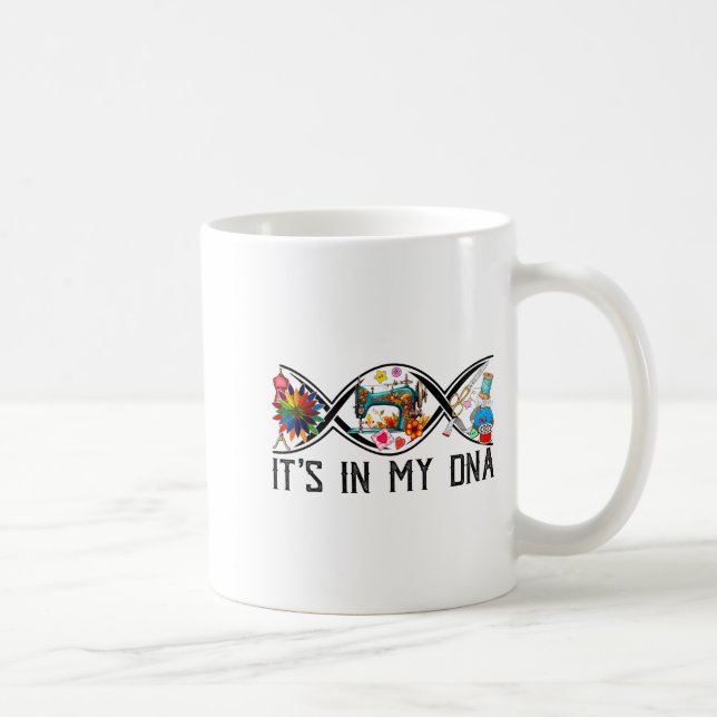 Taza De Café Funny Sewing Quilter Sewer Dna Quilting Hobby Craf (Derecha)