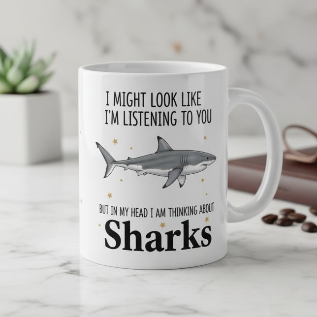 Taza De Café Funny Shark Coffee Mug Gift For Shark Lovers (Subido por el creador)