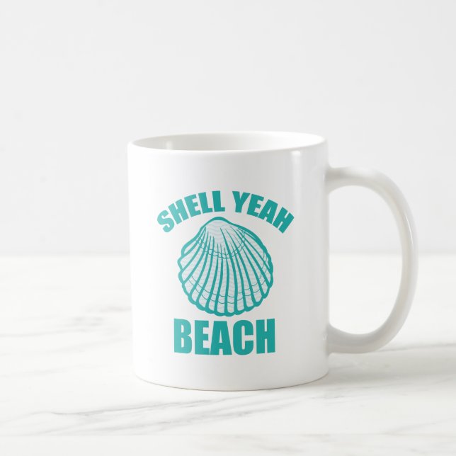 Taza De Café Funny Shell Yeah Beach Pun (Derecha)