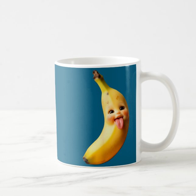 Taza De Café Funny Silly Ai Banana Gen Z Meme Brainrot Humor To (Derecha)
