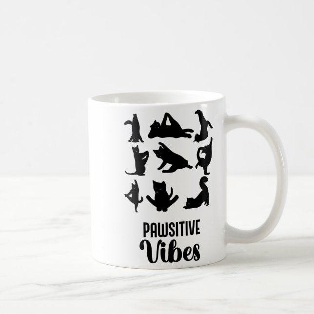 Taza De Café Funny Six Cats Yoga Sitions  (Derecha)