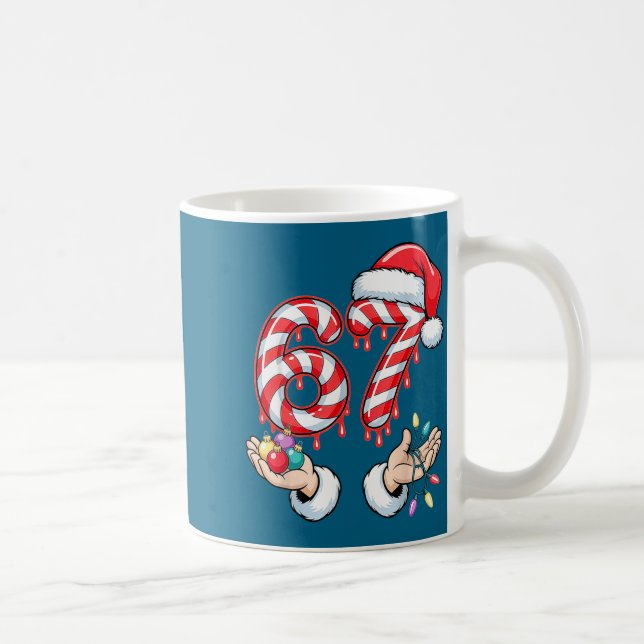 Taza De Café Funny Six Seven 67 Christmas Candy Cane Festive Ho (Derecha)