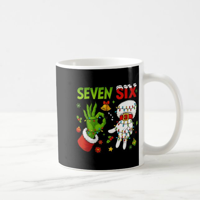 Taza De Café Funny Six Seven 67 Meme 6 7 Christmas Elf Hand Boy (Derecha)