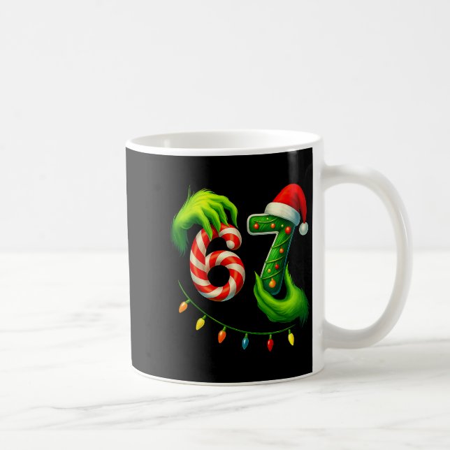 Taza De Café Funny Six Seven 67 Meme 6 7 Santa Christmas Brainr (Derecha)