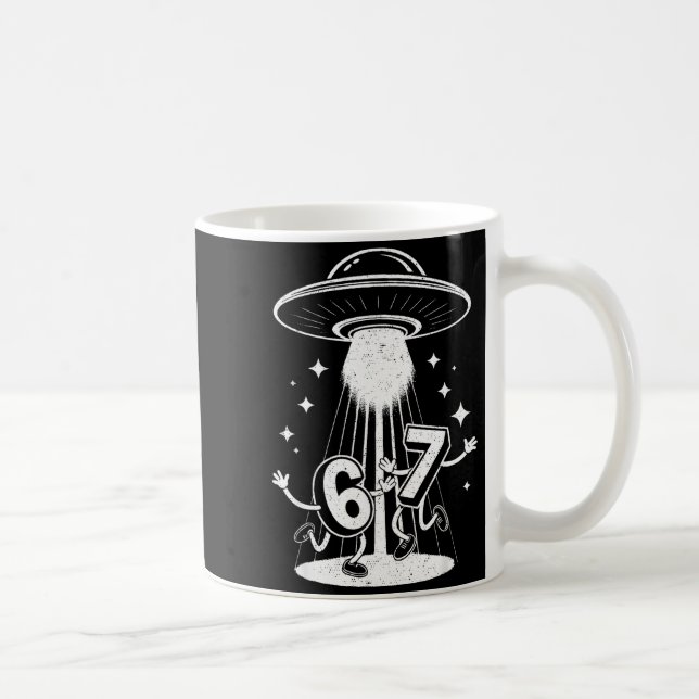 Taza De Café Funny Six Seven 67 Meme Internet Meme Ufo Gen Alph (Derecha)