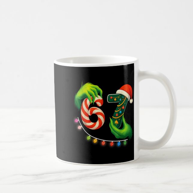 Taza De Café Funny Six Seven 67 Meme Santa Christmas Brainrot P (Derecha)
