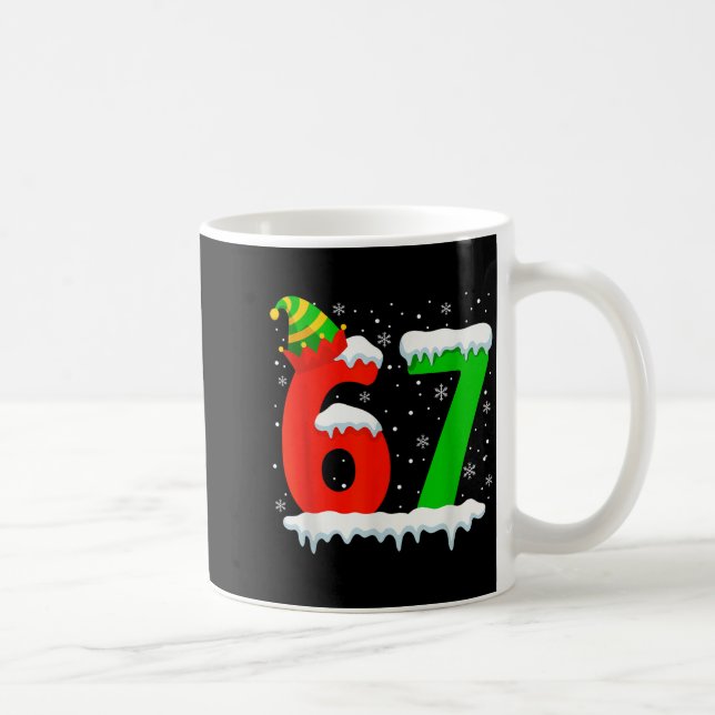 Taza De Café Funny Six Seven 67 Meme Saying 6 7 Elf Christmas T (Derecha)
