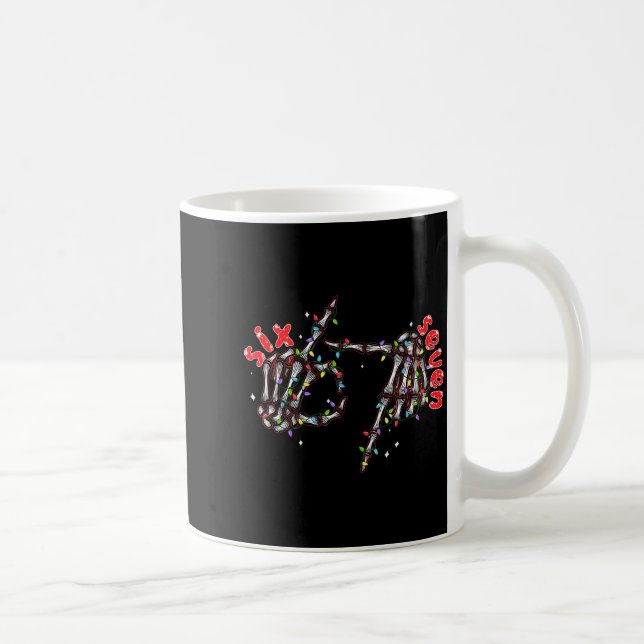 Taza De Café Funny Six Seven 6 7 Meme Couple Christmas Hand Ske (Derecha)