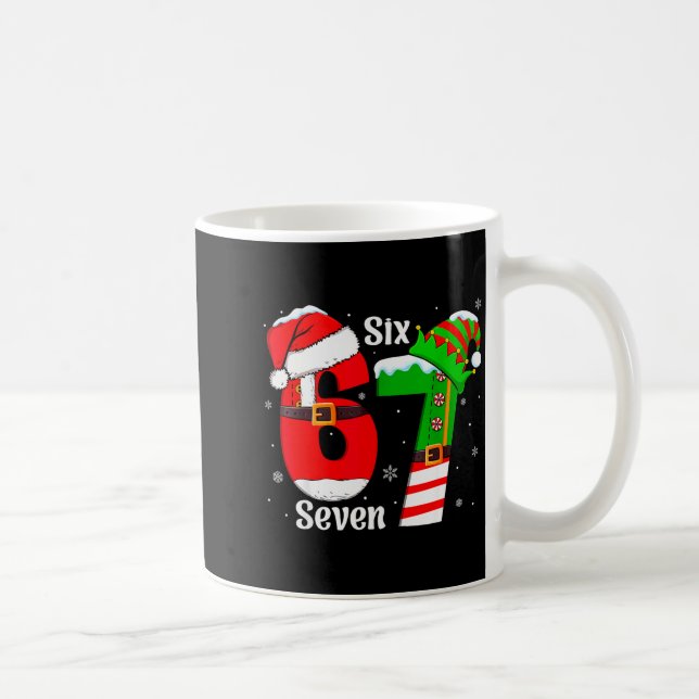Taza De Café Funny Six Seven 6 7 Meme Gen Alpha Slang Santa Elf (Derecha)