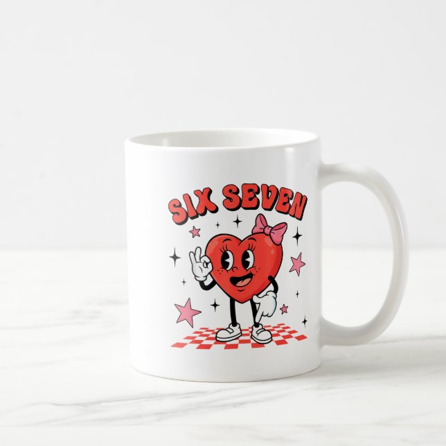 Taza De Café Funny Six Seven Cute Heart 67 Meme Valentine Kids  (Derecha)