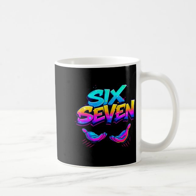 Taza De Café Funny Six Seven Design Graphic 67 6 7 Meme Hands G (Derecha)