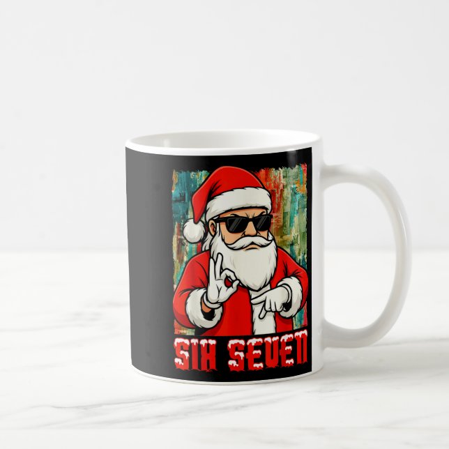 Taza De Café Funny Six Seven Meme Christmas Cool Santa Saying 6 (Derecha)