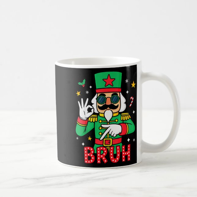 Taza De Café Funny Six Seven Meme Christmas Nutcracker Bruh Men (Derecha)