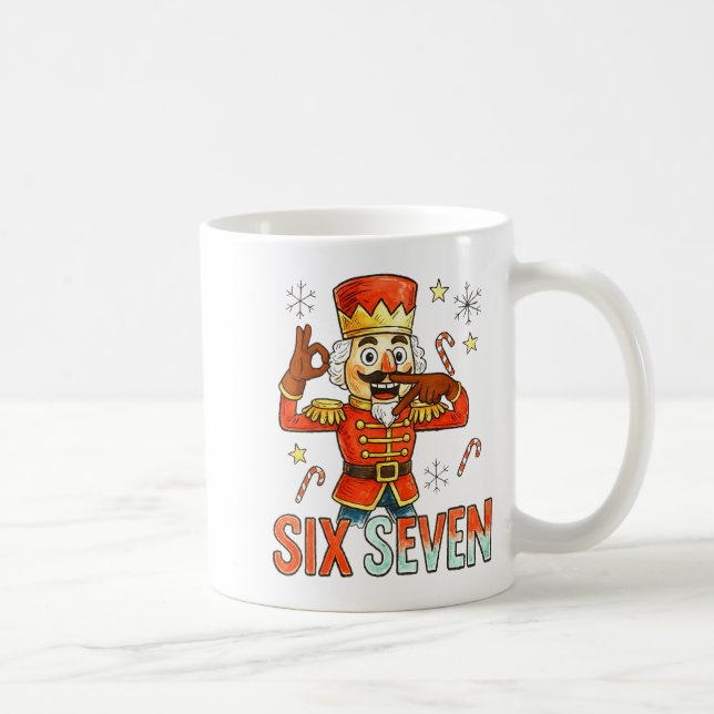 Taza De Café Funny Six Seven Meme Christmas Nutcracker Men Wome (Derecha)