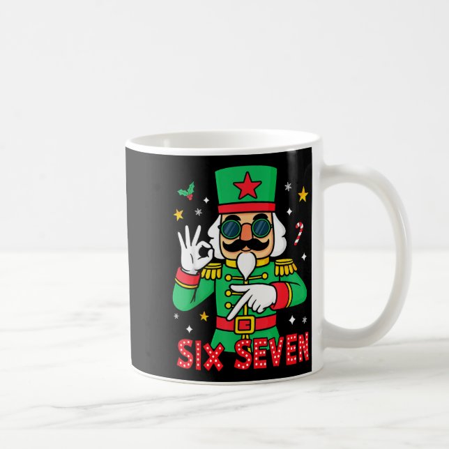 Taza De Café Funny Six Seven Meme Christmas Nutcracker Saying 6 (Derecha)