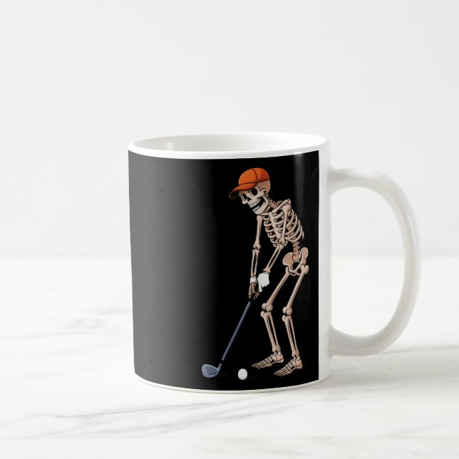 Taza De Café Funny Skeleton Golf Player Golfer Men Dad Hallowee (Derecha)