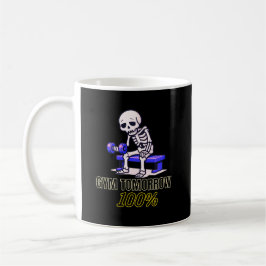 Taza De Café Funny Skeleton Gym Cartoon with Gym Tomorrow 100% 