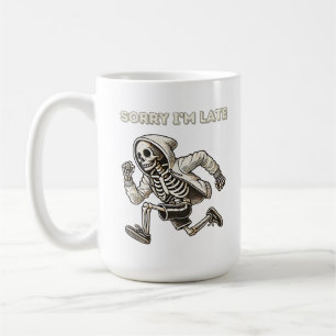 Taza De Café Funny Skeleton se retrasa