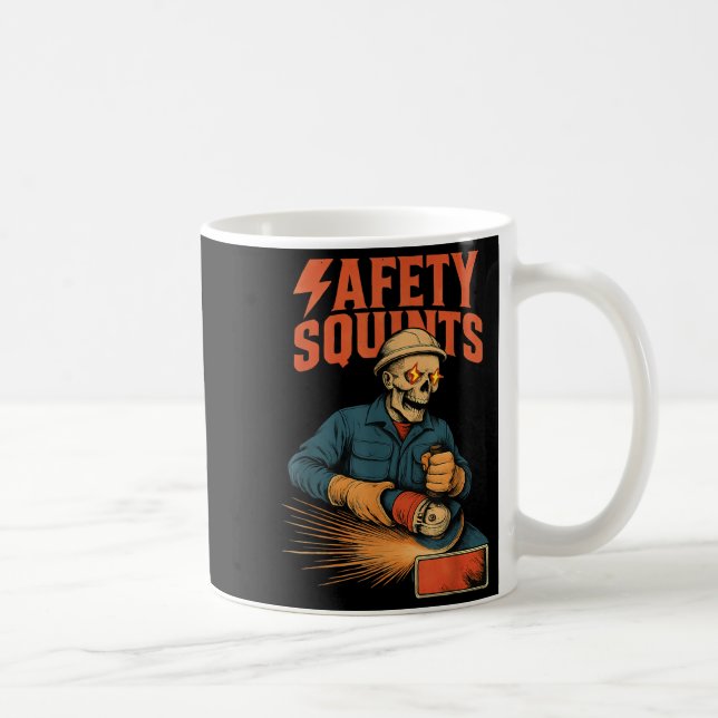 Taza De Café Funny Skeleton Security Squints Grinder Meme Welln (Derecha)