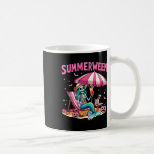Taza De Café Funny Skeleton Summerween Mermaid Beach Halloween