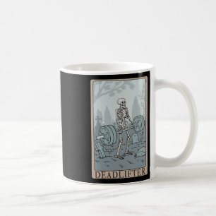 Taza De Café Funny Skeleton Tarot Card Deadlifter Bodybuilding