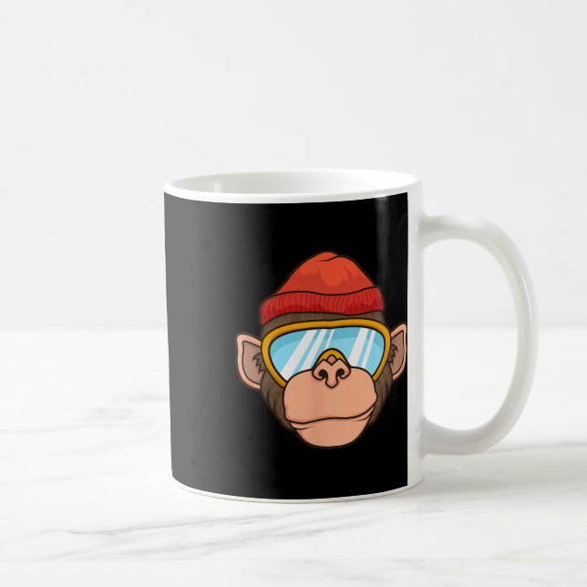 Taza De Café Funny Ski Monkey Goggles Gorilla Skiing Mountain G (Derecha)
