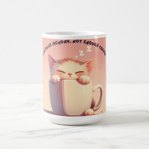 Taza De Café Funny Sleepy Cat Coffee Mug - Lunes