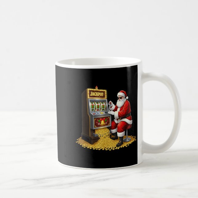 Taza De Café Funny Slot Machine Santa Christmas Graphic Casino  (Derecha)