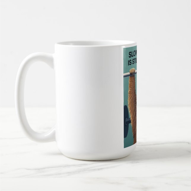 Taza De Café Funny Sloth Gym Motivation Poster - Slow Progress  (Izquierda)