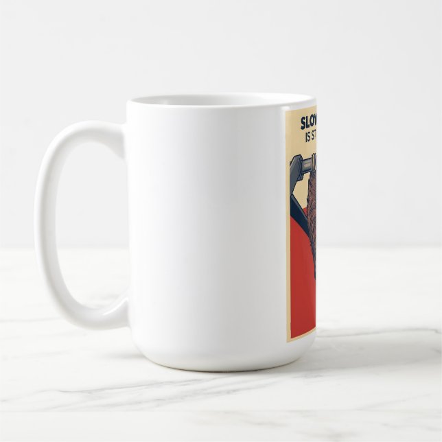 Taza De Café Funny Sloth Gym Motivation Poster - Slow Progress  (Izquierda)