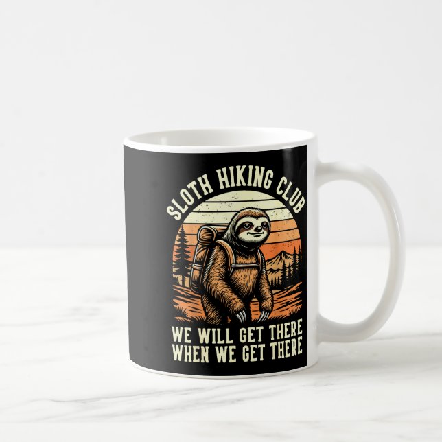 Taza De Café Funny Sloth Hiking Club Outdoor Hiker Men Women Vi (Derecha)