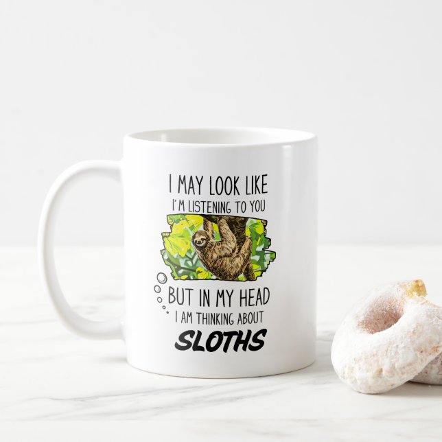 Taza De Café Funny Sloth Lover Mug (Con donut)