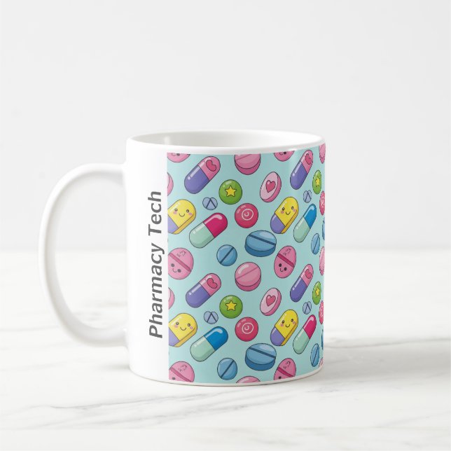 Taza De Café Funny Smiling Pills Pharmacy CPhT (Izquierda)