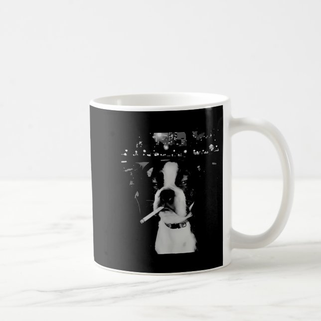 Taza De Café Funny Smoking Dog Meme  (Derecha)